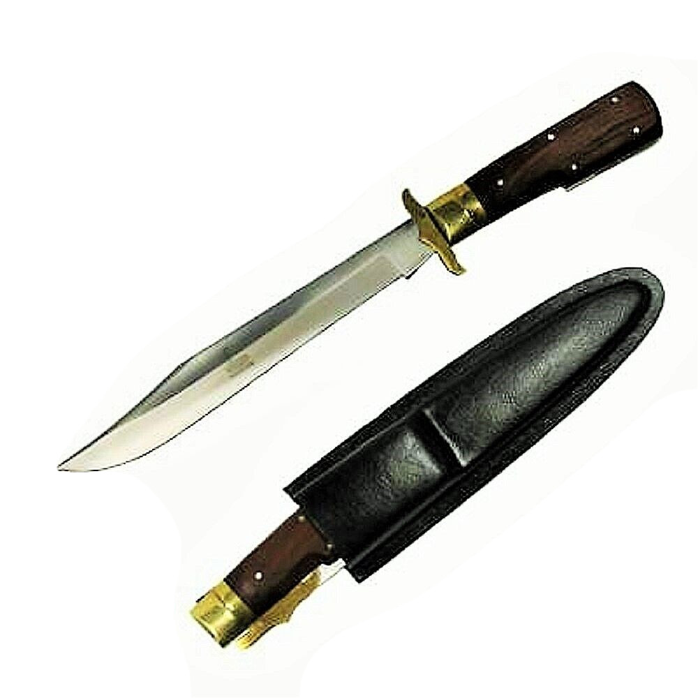 Giant Knife! Huge 12.5″ Folding Hunting Knife – w/ Leather Sheath – NEW