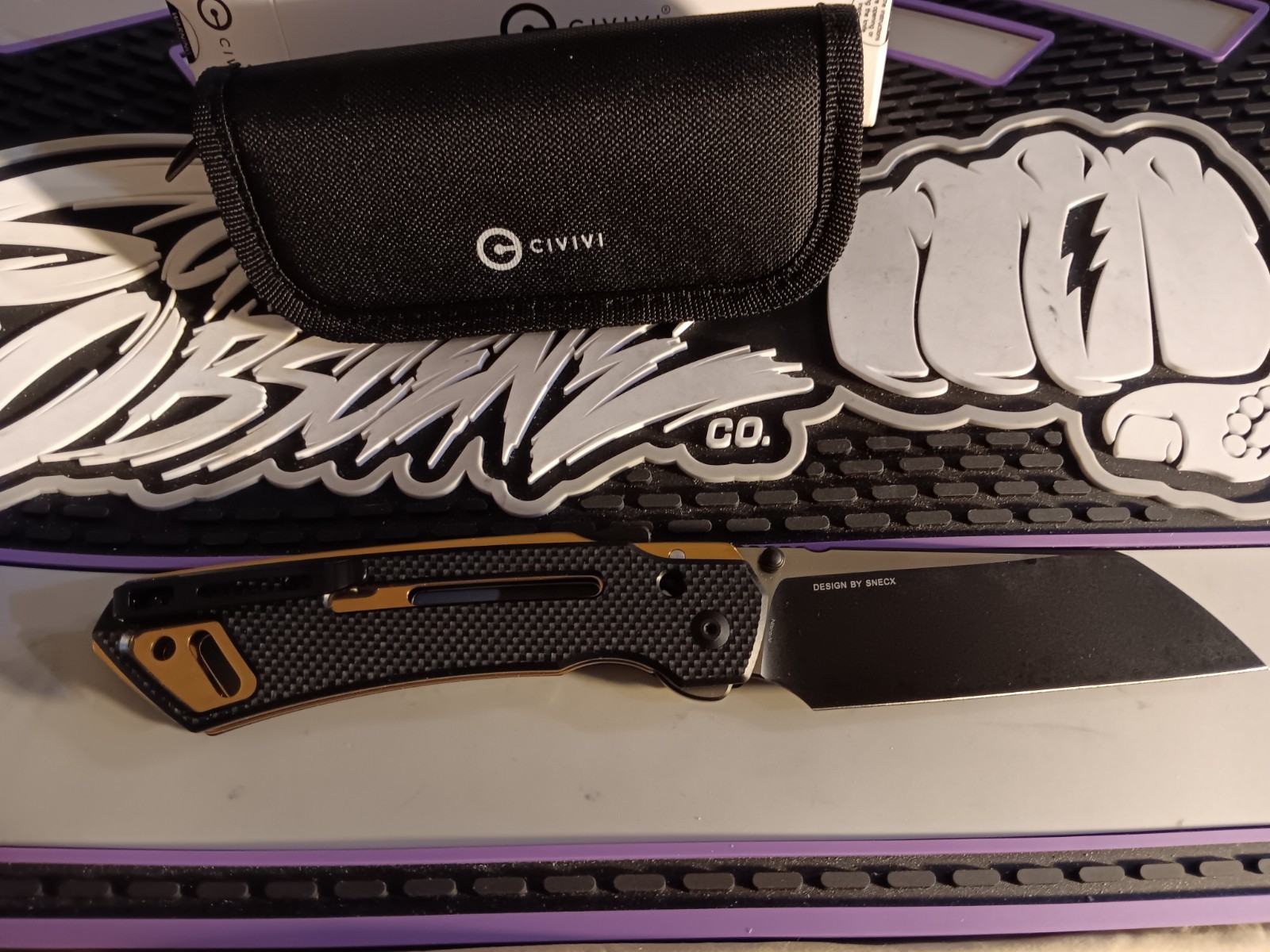 CIVIVI Buster FG Pocket Knife Nitro V Steel Sheepsfoot Blade G10 Micarta Handle