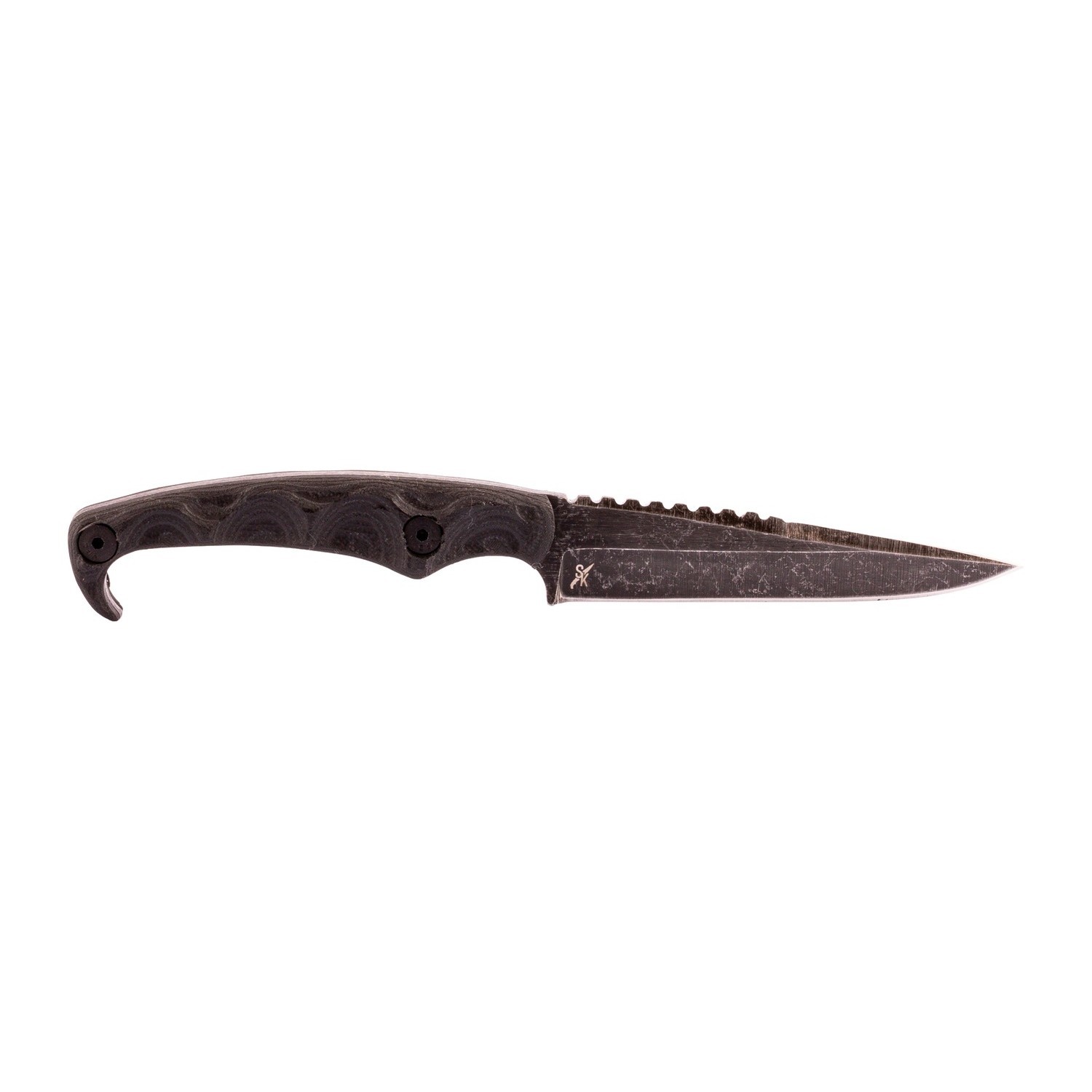 Stroup Knives MK2 BLK Fixed Knife 4″ 1095HC Steel Full Tang Blade w/ Sheath