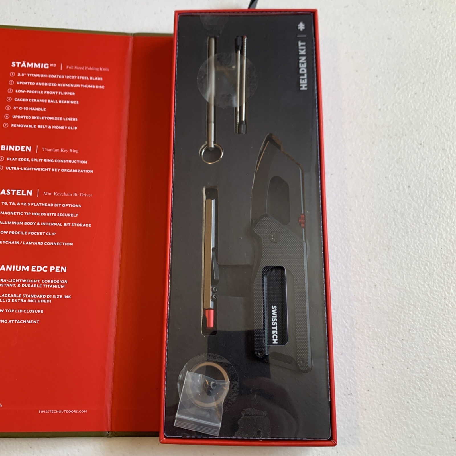 Swiss Tech 4 Piece Helden Survival Kit Knife + EDC Essentials Ultra Lightweight