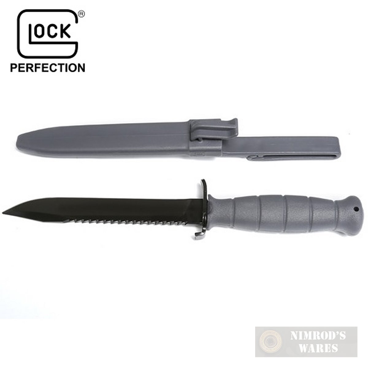 Glock FIELD KNIFE w/ SAW 6.5″ + SHEATH GRY Survival Tactical KG039180 FAST SHIP