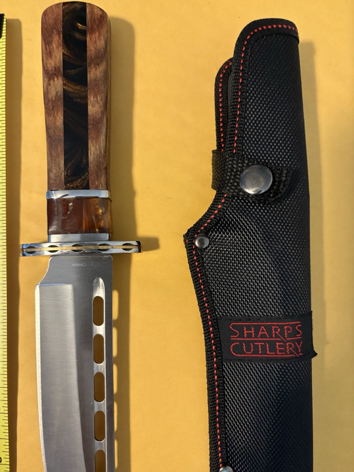Sharps Cutlery Fixed Blade Hunting Knife 12.5″ Overall W/ Sheath