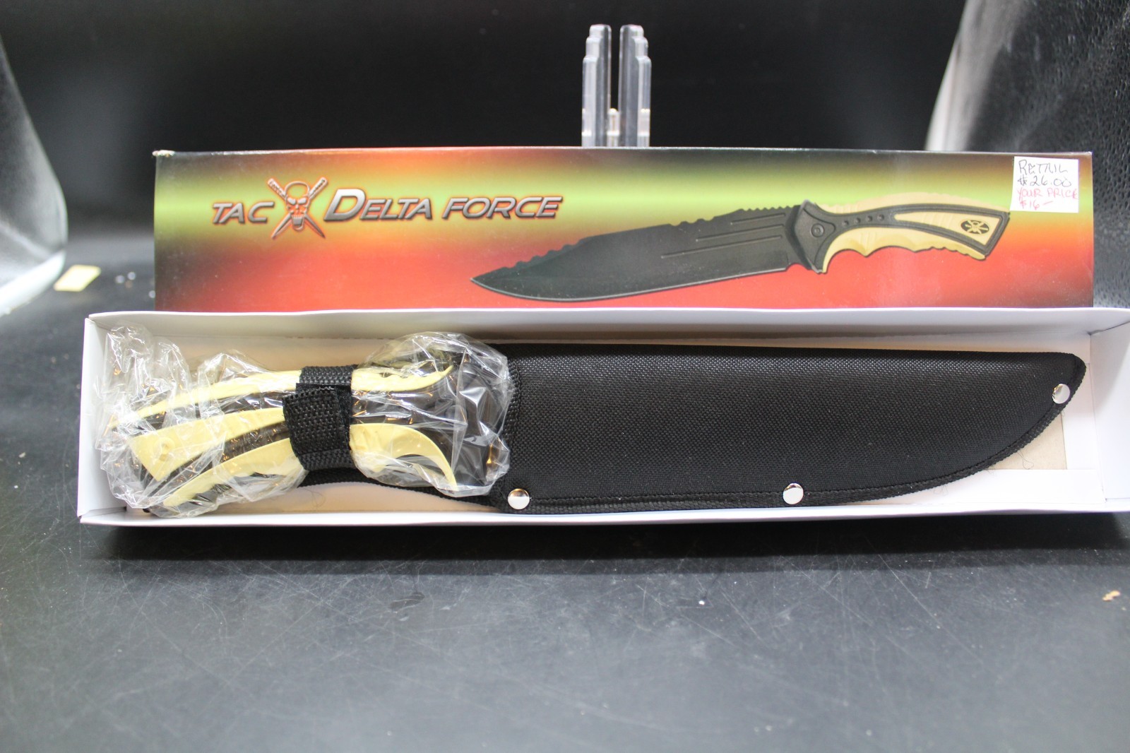 New TAC X Delta Force 13″ Tactical Fixed Blade Survival Knife Sheath TX-074Y/B
