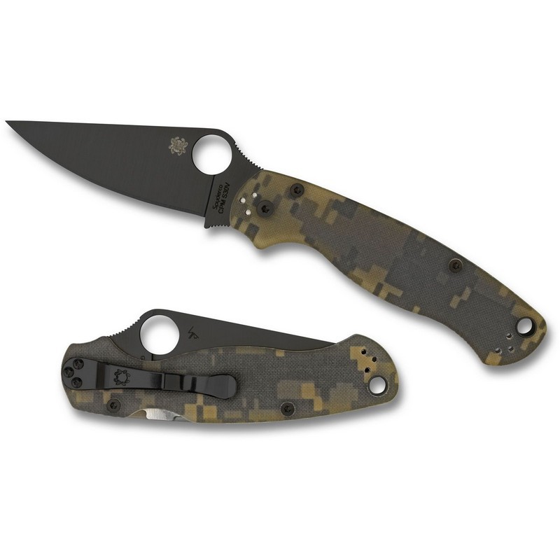Spyderco C81GPCMOBK2 Para Military 2 Folding Knife 3.45″ CPM-S45VN Black Plain