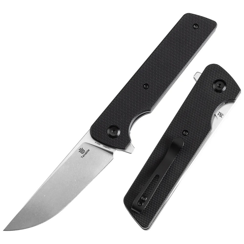 Tenable Knives Black G10 handle Anomaly Linerlock 3.14” Folding Blade – T2038A1