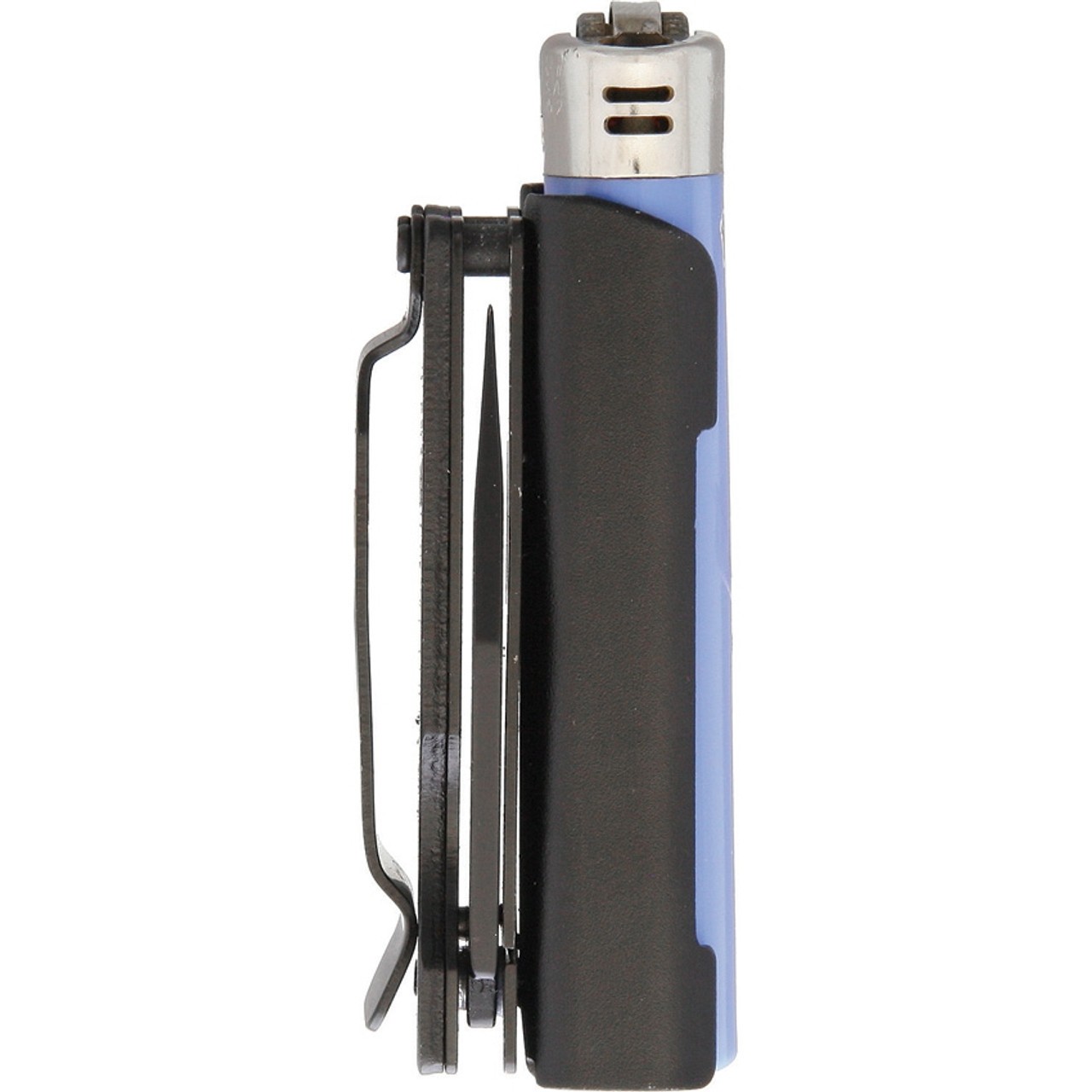 Spring Assist Folding Knife Disposable Lighter Case Cover Pocket Clip – Black