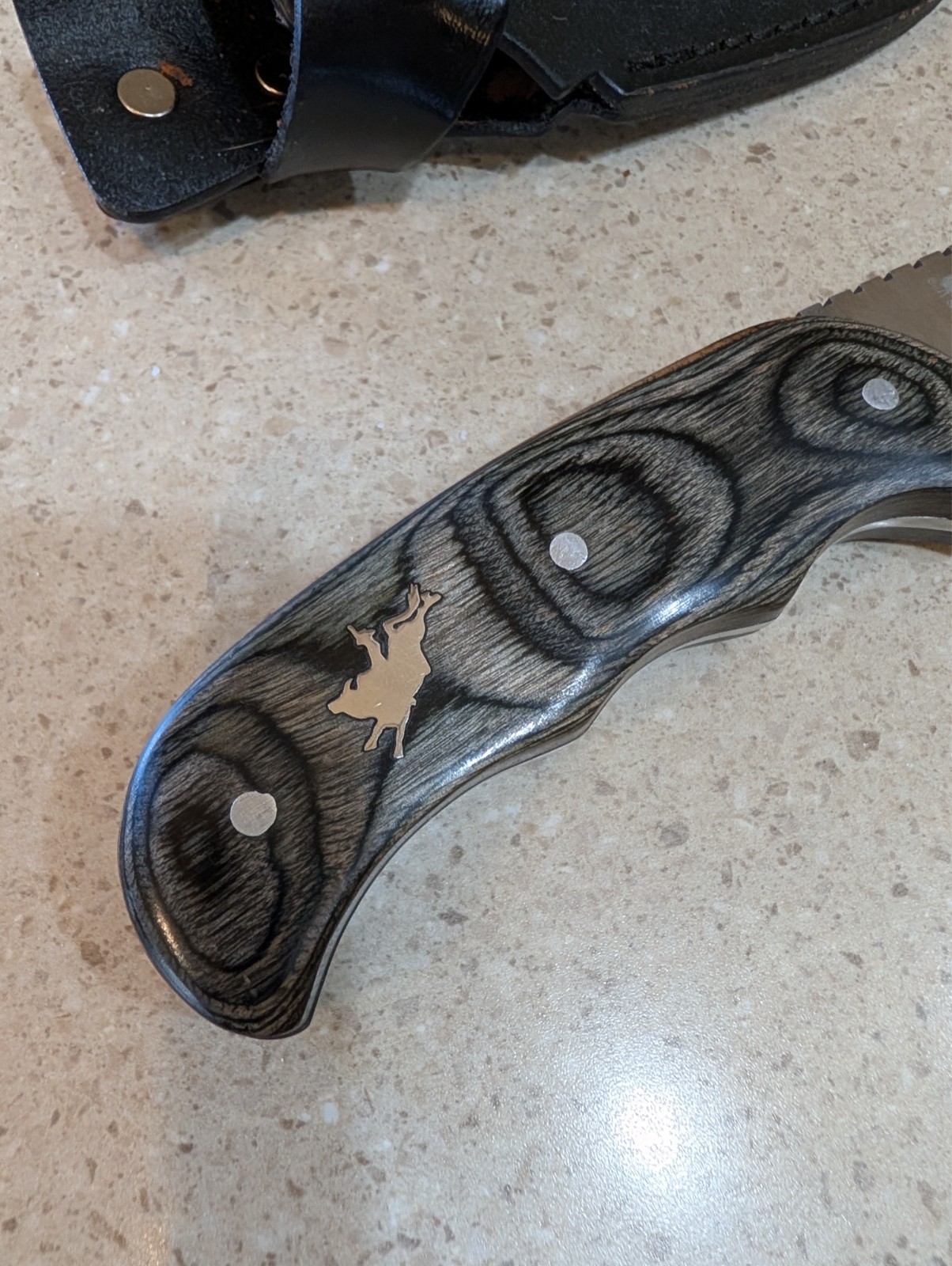 Montana Silversmiths FIXED BLADE Dan Gwynn HUNTING KNIFE – Silver Inlay MINTY