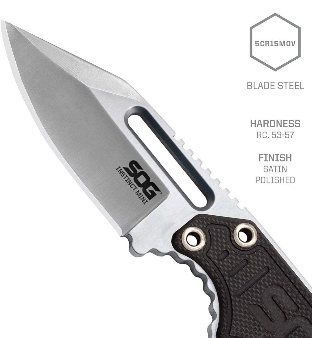 SOG Instinct Mini Small Fixed Blade Knife- 8.75 Inch x 1 Inch x 4 Inch Full Tang