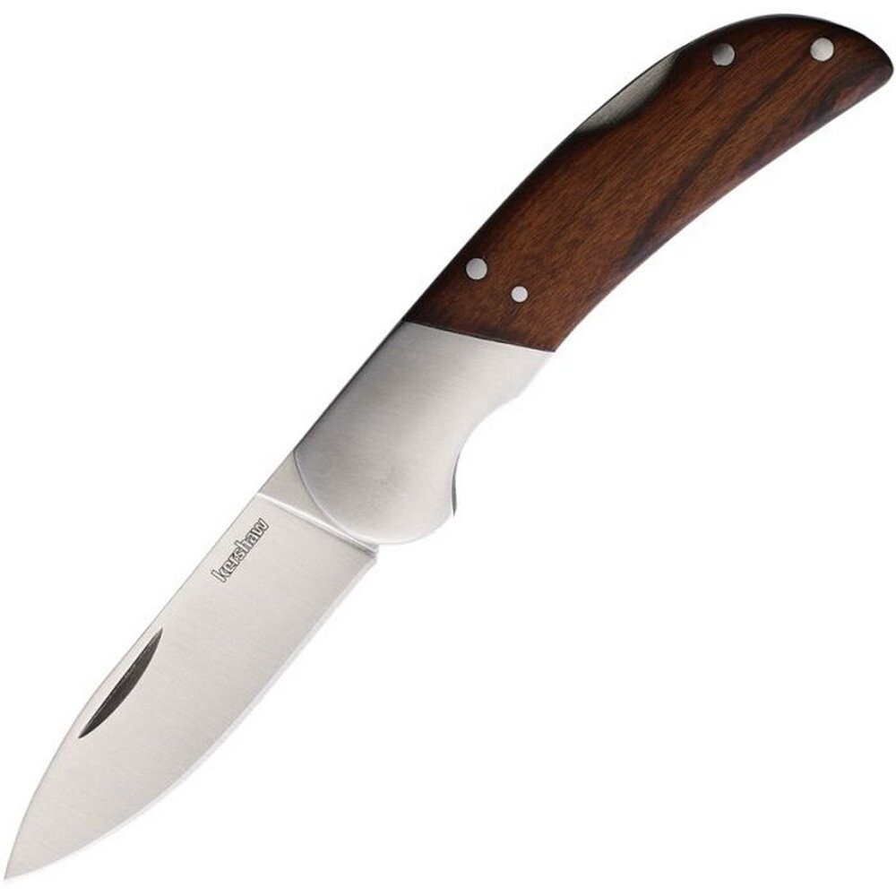 Kershaw Baseman Pocket Knife Stainless Steel Blade Brown Wood Handle – 1381