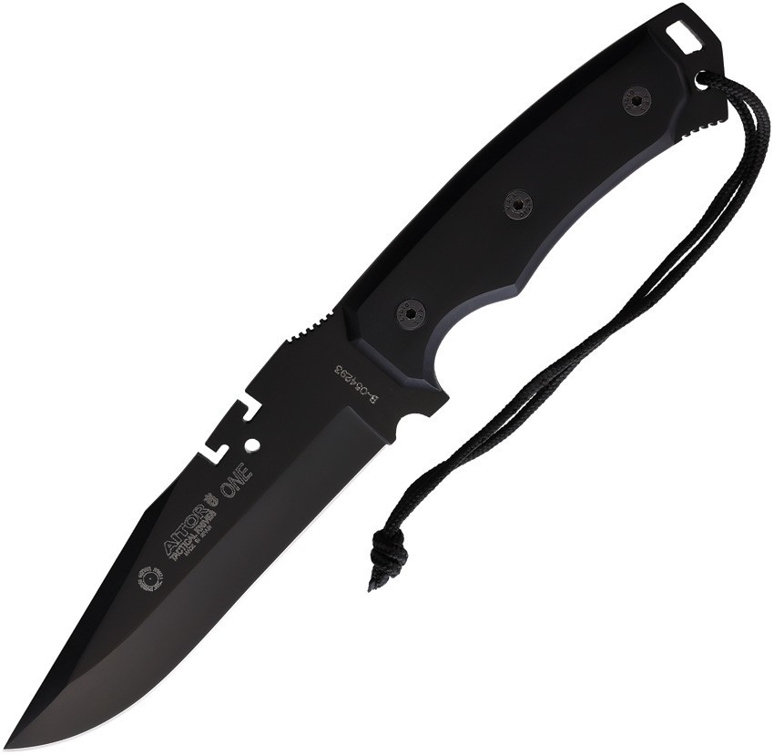 Aitor One 5.75″ Coated Black Wood Fixed Knife 16131