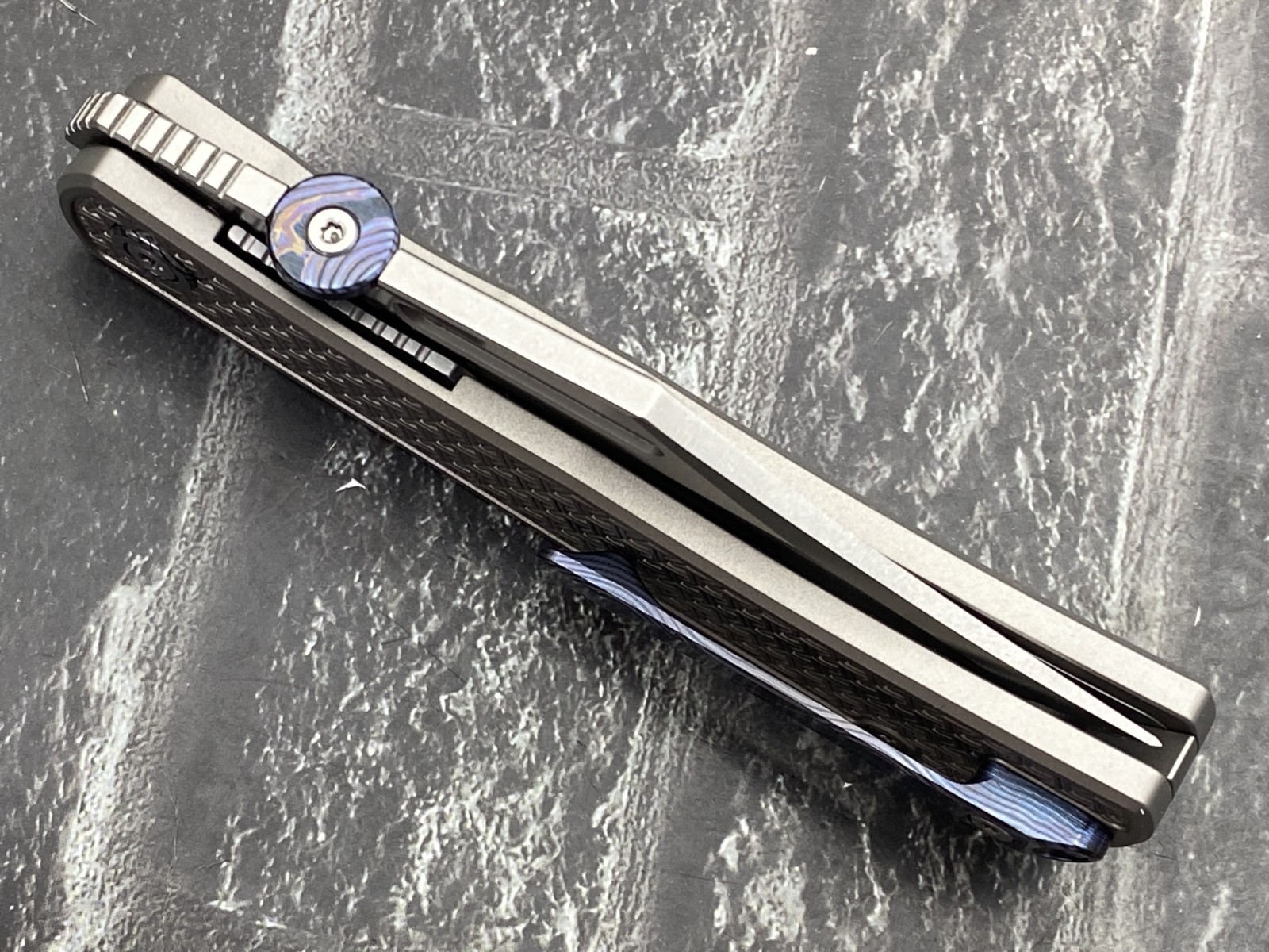 Twosun TS643-M390-Satin Folding Knife M390 Blade Titanium Handle Pocket Knife