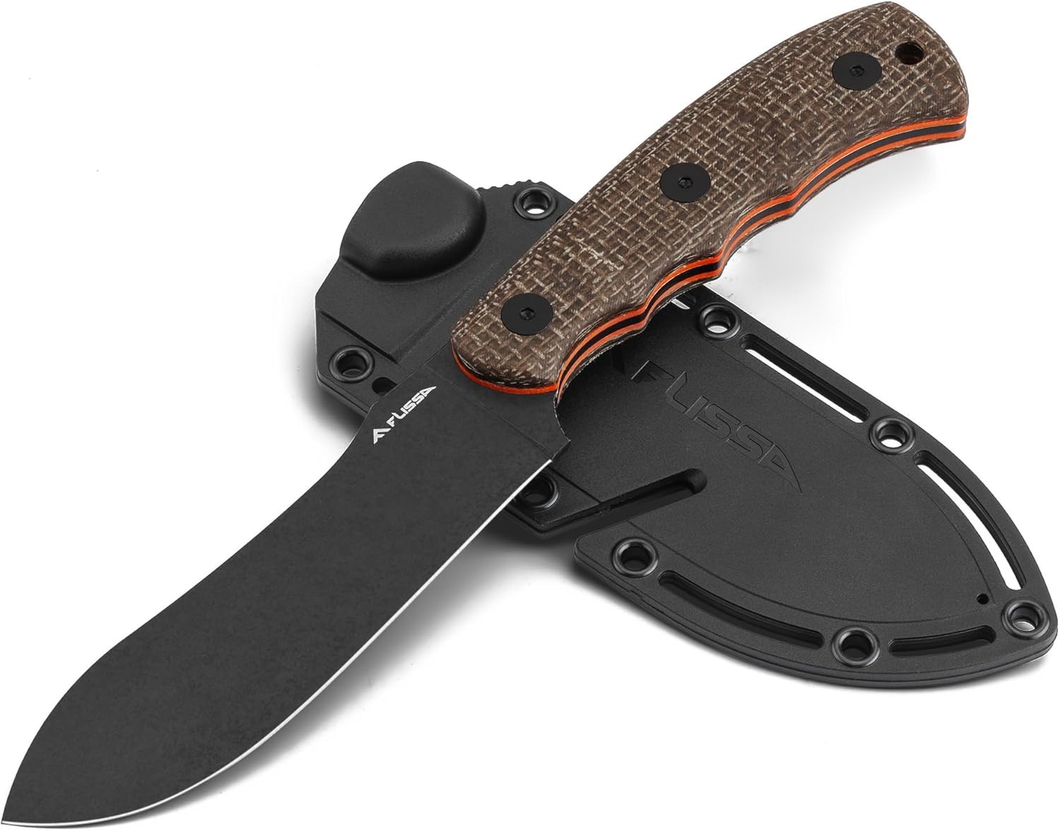 FLISSA Fixed Blade Knife 4.7″ Full Tang Hunting Kukri Knife w/14C28N Steel Blade