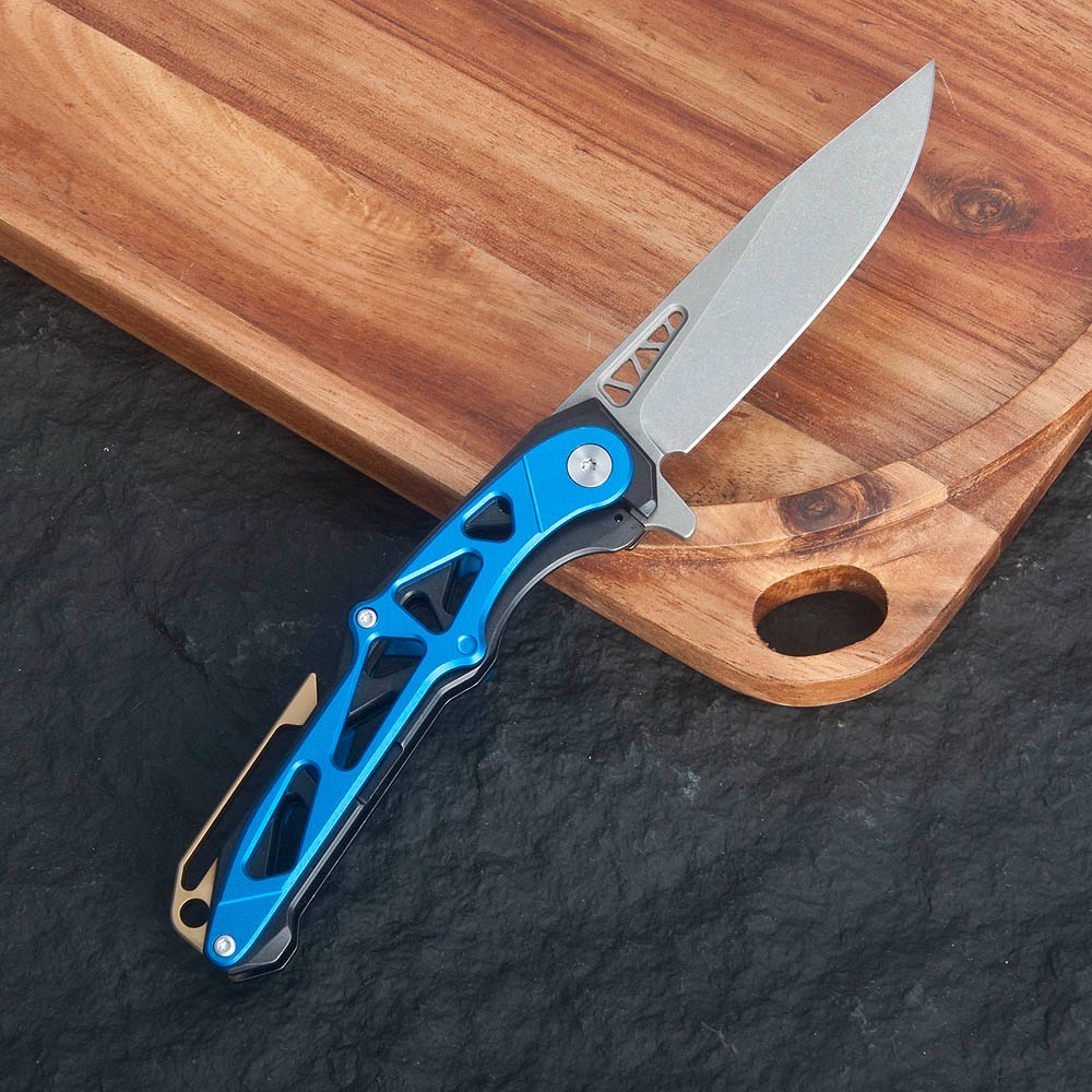 2pcs Pocket Knife, D2 Steel blade Aluminum Alloy Handle with Extra EDC Knife