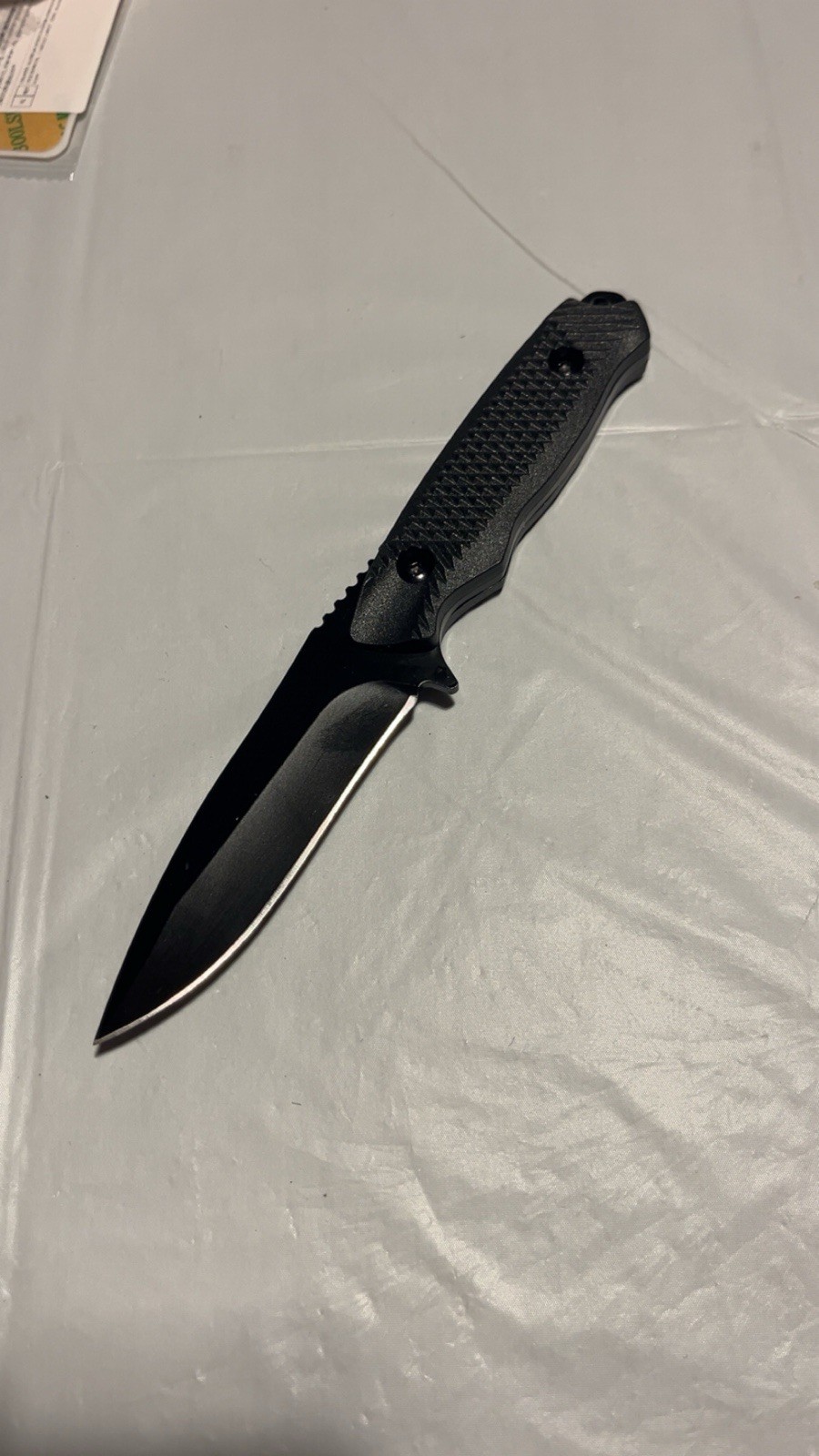 Brand New Black Combat Fixed Blade Pocket Knife With Sheath 3.5” Blade Length
