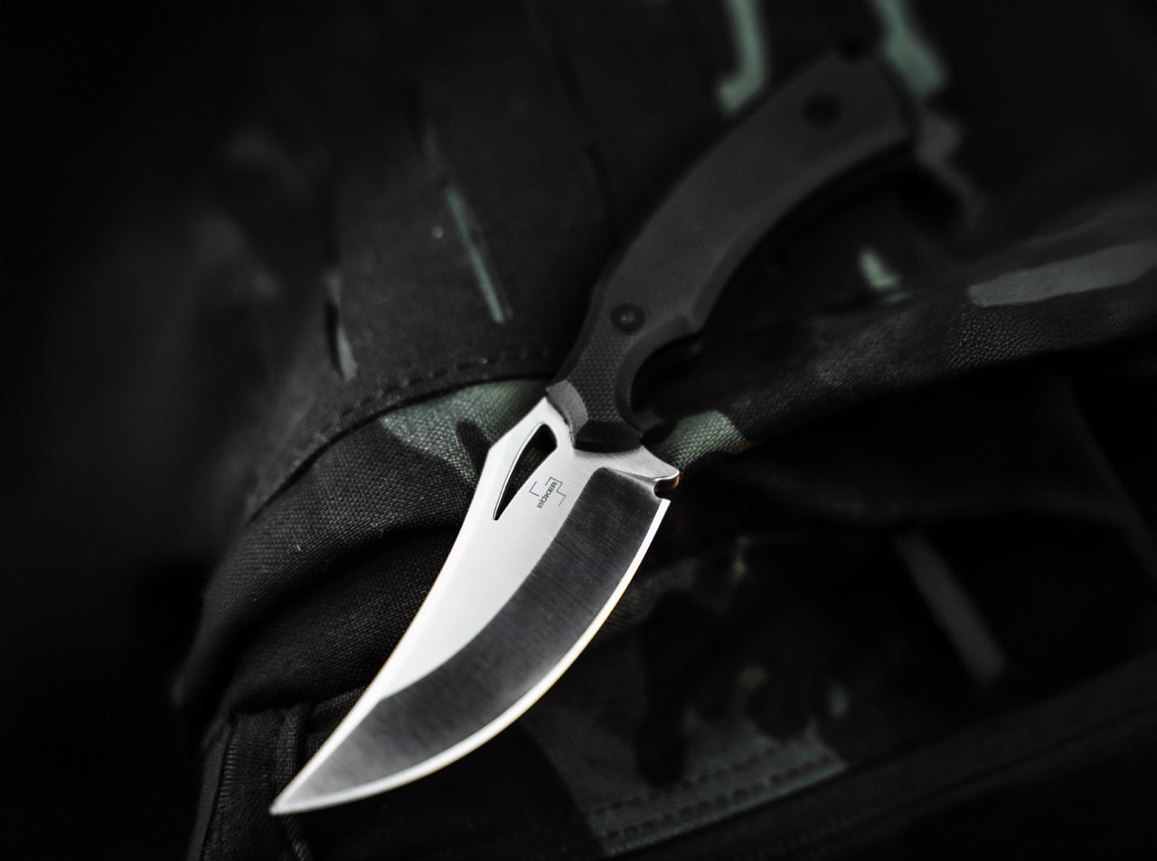 BOKER PLUS® Tavros Fixed Knife EDC Tactical 2.76″ D2 Blade G10 Fulltang 02BP0007