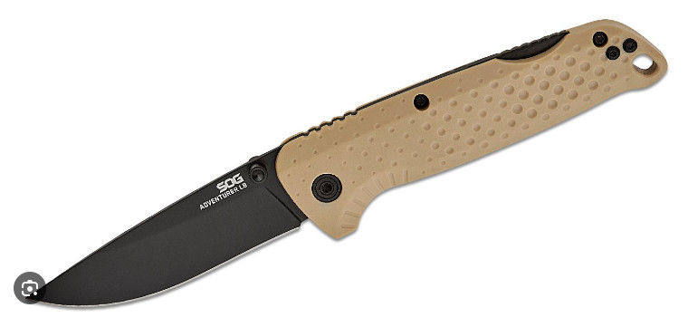 SOG Adventurer LB 3″ SOG-13-11-05-43 Steel Lock-Back Mechanism FDE / Black