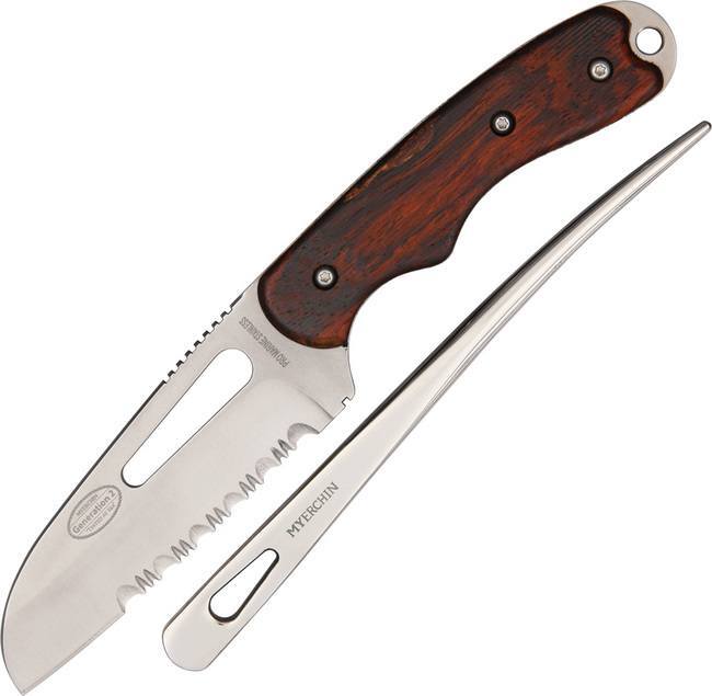 Myerchin Generation 2 Pro Fixed Blade Knife Wood Handle Sheath – W100P