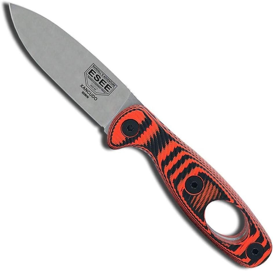 ESEE Xancudo Fixed Blade Knife S35VN Orange/Black G10 with Carabiner Hole