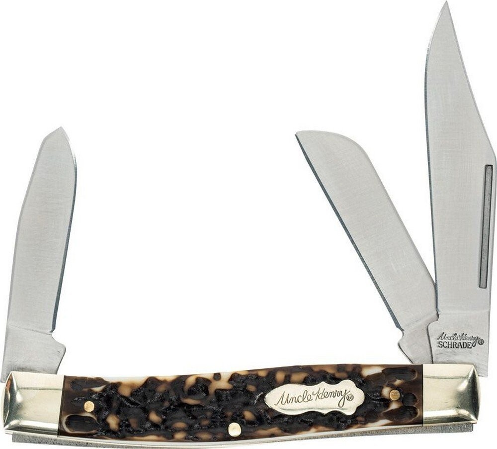 Schrade Senior Rancher Folding Knife Stainless Blades Staglon Handle – 1136003