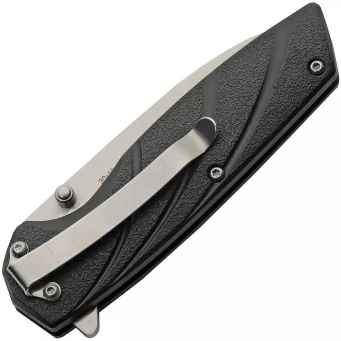 Rite Edge Dark Wave Folding Knife 3Cr13 Steel Blade Black ABS Handle – 300596