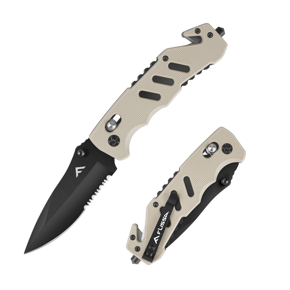 8.25″ Tactical Folding Pocket Knife Survival Knife Glass Breaker Seatbelt Cutter