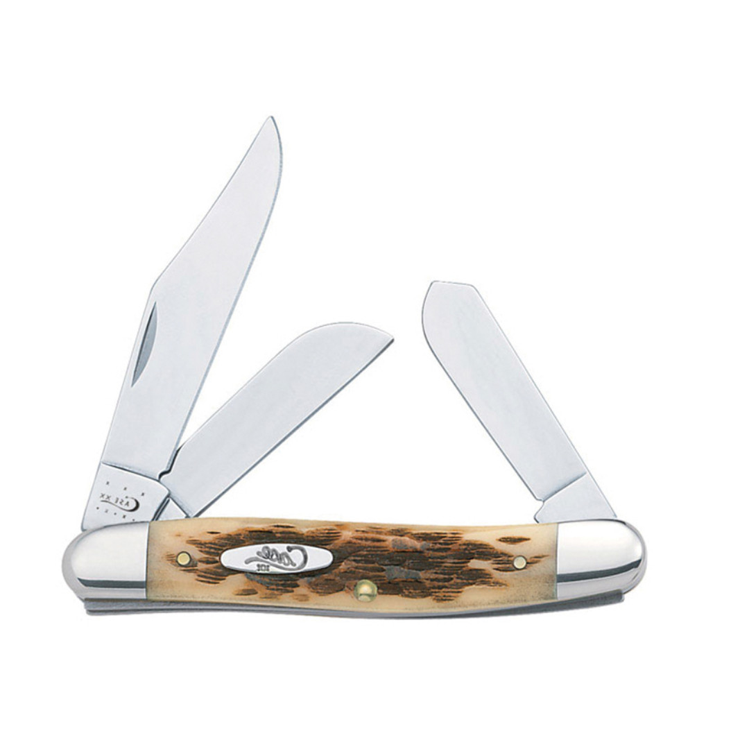 Case XX 00128 Stockman Folding Pocket Knife Amber Bone Tru-Sharp Stainless St…