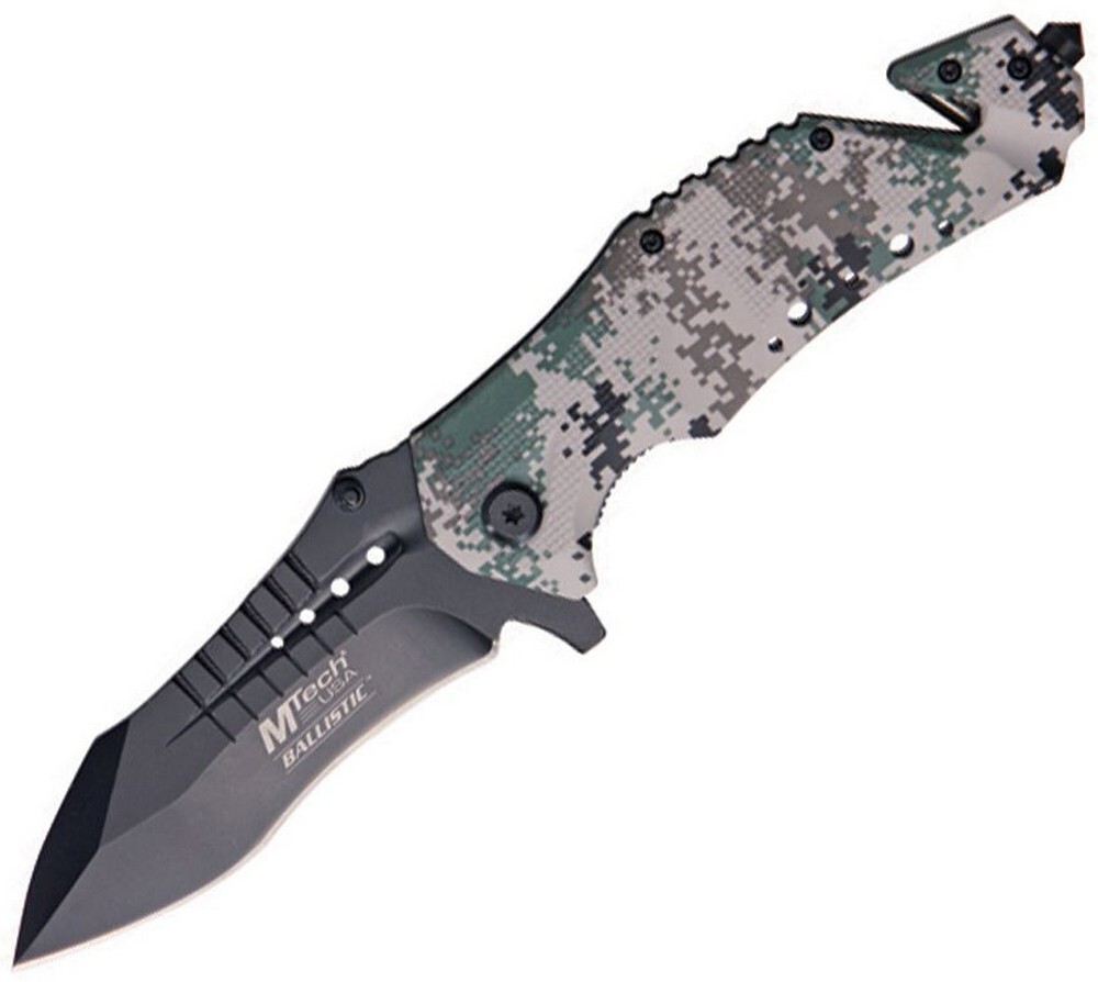 MTech Rescue A/O Folding Knife Stainless Blade Camo Aluminium Handle – MT-A845DG