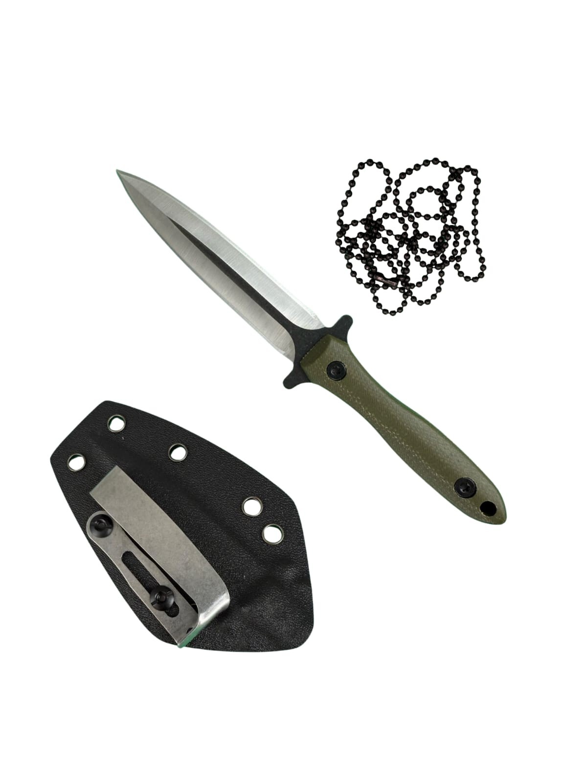 AMER Tactical B-02 Fixed Blade, 3D Micarta Scales, Full Tang, EDC, Neck Knife