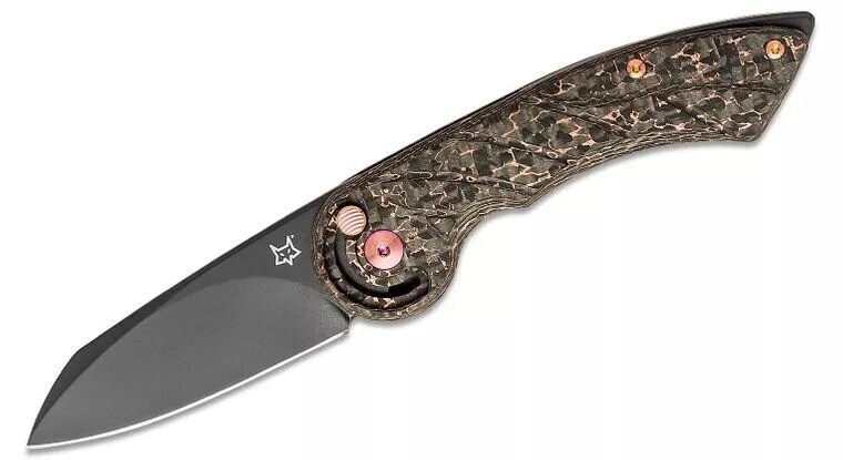 Fox Knives RADIUS Button Lock 2.95″ Folding Pocket Knife Snakeskin/Carbon Fiber