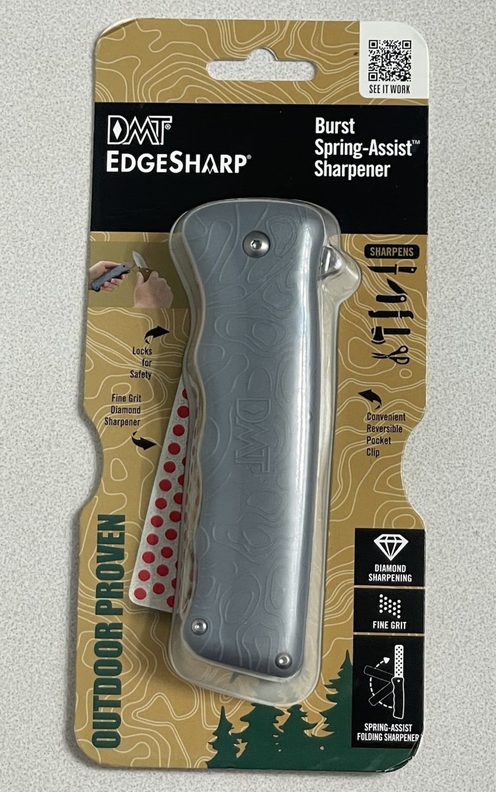 NEW DMT EdgeSharp Burst Spring Assisted Sharpener Fine Grit Model 20270