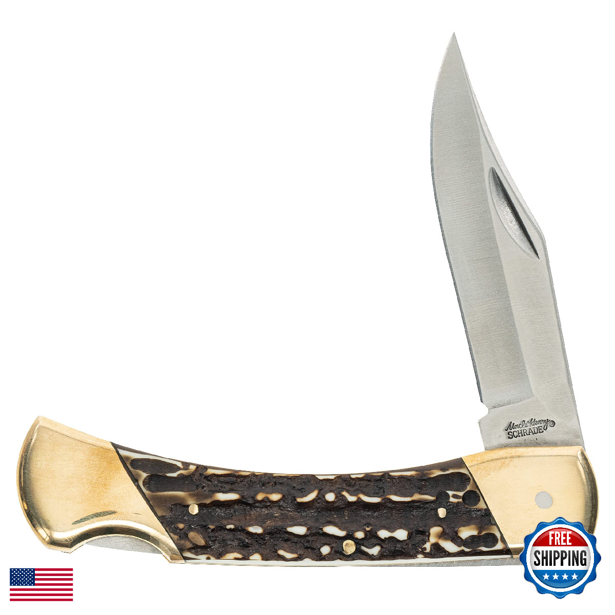 Uncle Henry Next Gen Staglon Lb8 Bear Paw 8.7In Folding Knife 3.7In Stainless
