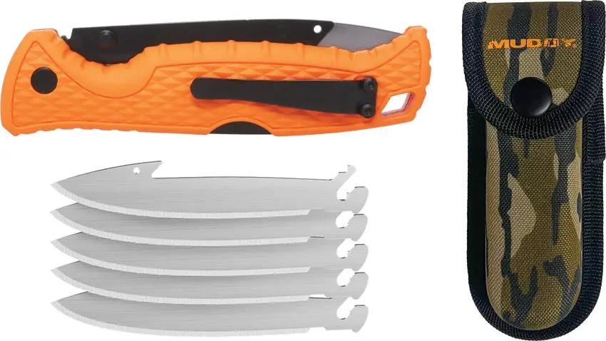 Muddy SWAP Lockback Sheath Folding Pocket Knife 420J2 Steel Stainless Handle Red