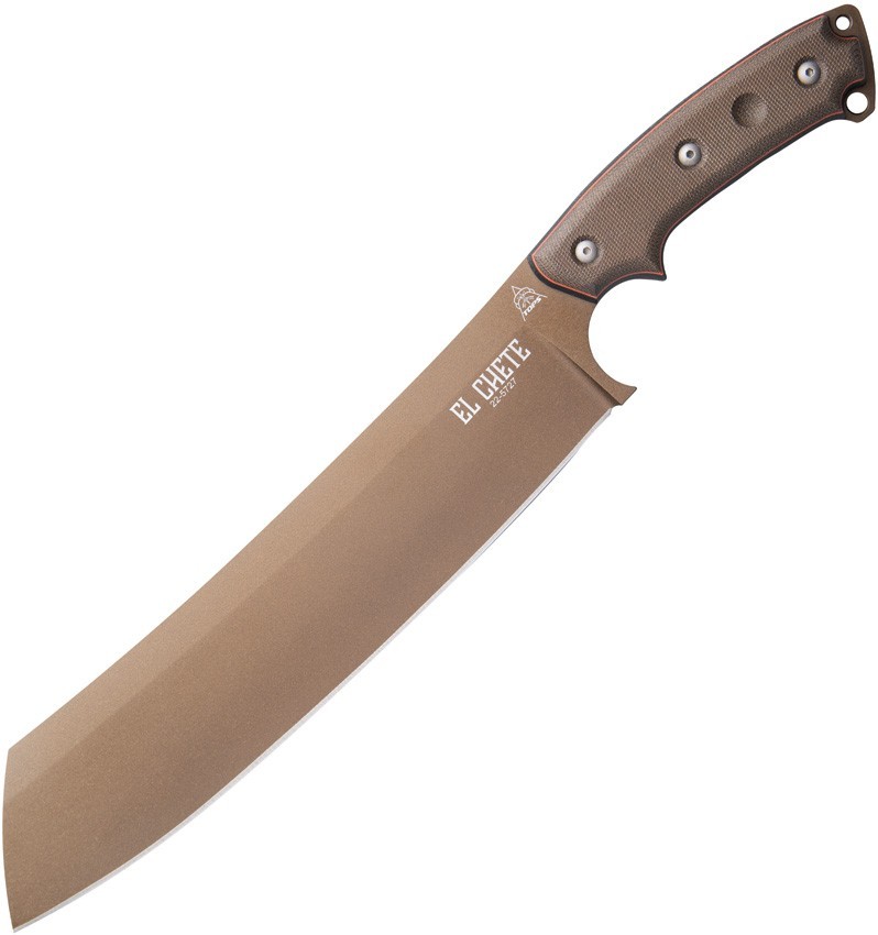TOPS El Chete Midnight Bronze ELCH03 12″ Carbon Micarta Fixed Knife