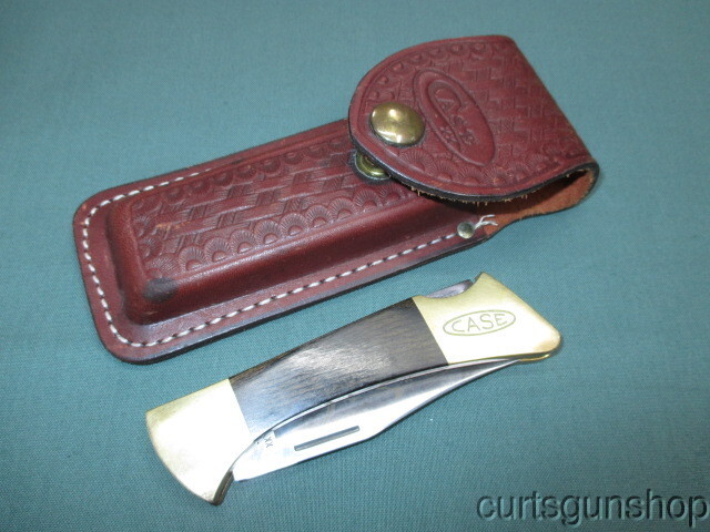 VINTAGE CASE XX MAKO P158LSSP LOCK BLADE KNIFE WITH LEATHER SHEATH