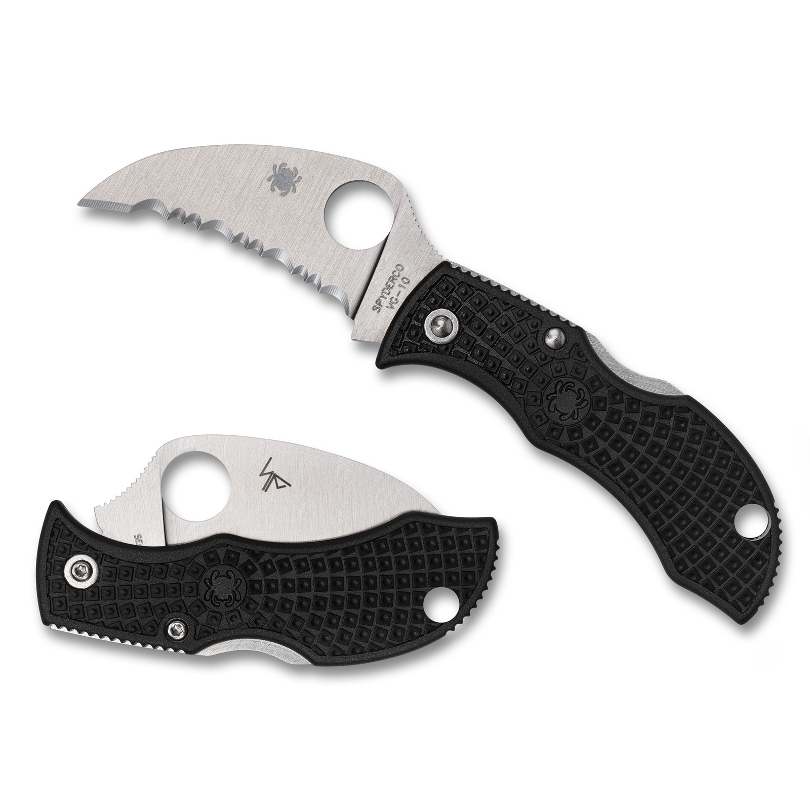 Spyderco Manbug Hawkbill Folding Knife 1.84″ Blade Black FRN Handle MBKHBS