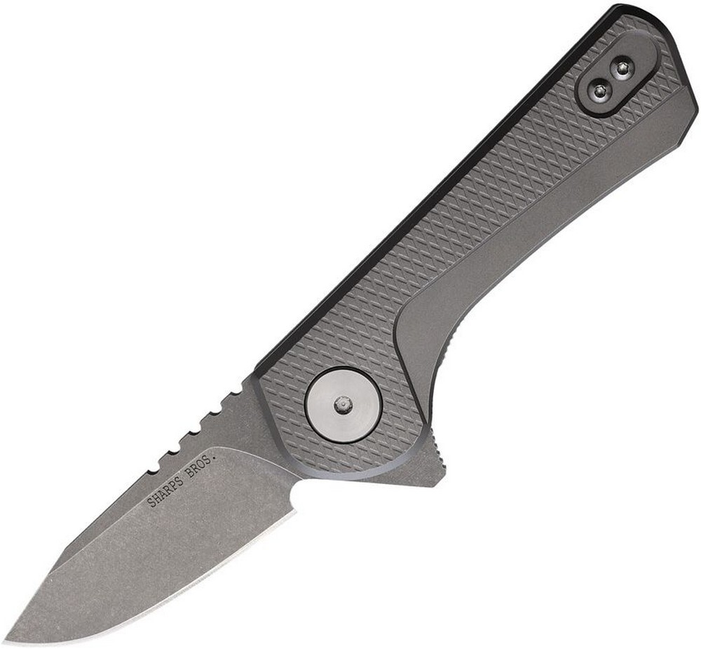 Sharps Bros. Meanstreak Blade Gray Titanium Handle Pocket Knife – SBKF03