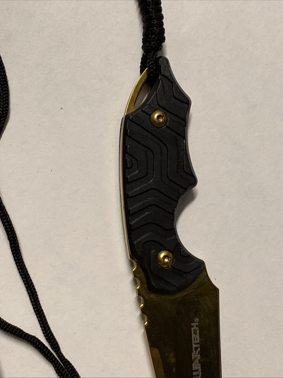 WarTech HWT201GD 3CR13 Steel Gold Color Knife With Case / Sheath