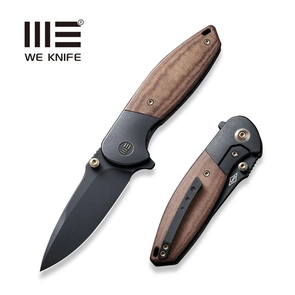 We Knife Nitro Mini Flipper & Thumb Stud Knife With Micarta Inlay – WE22015-4