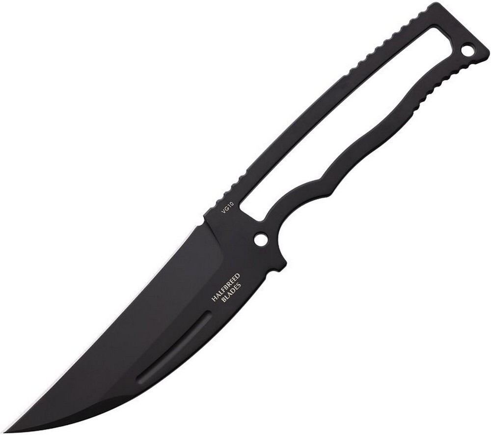 Halfbreed Blades Compact Field Fixed Knife Black Skeletonized Handle CFK-02-BLK