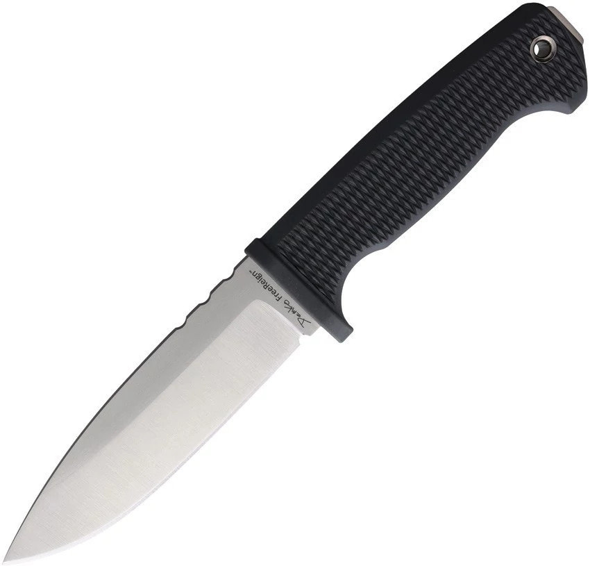 Demko Fixed Blade Black AD22GHGRBK 5″ AUS-10A Gray Rubber Fixed Blade Knife