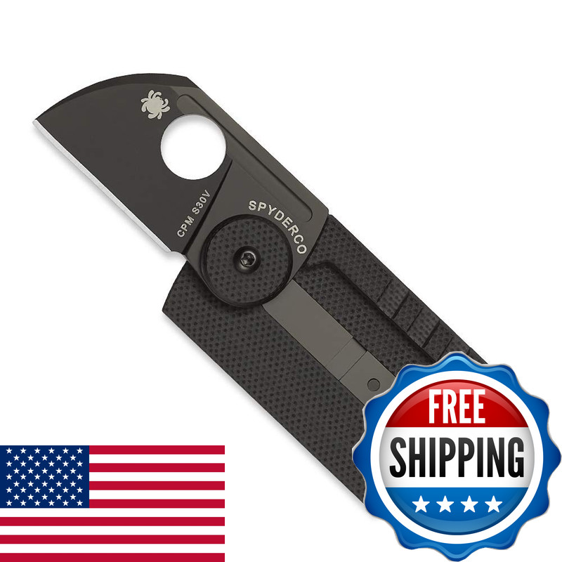 Spyderco Dog Tag Non-Locking Knife 1.23 Cpm S30V Steel Blade And Durable Black