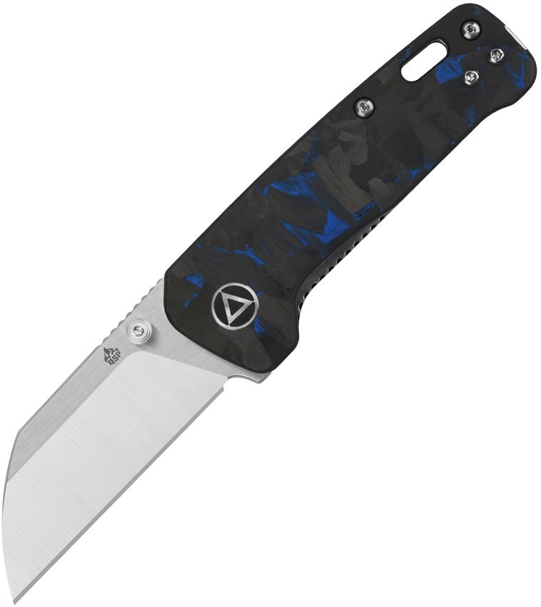 QSP Knife Mini Penguin Linerlock Blue CF QS130XS-D1 2.25″ 14C28N Black G10