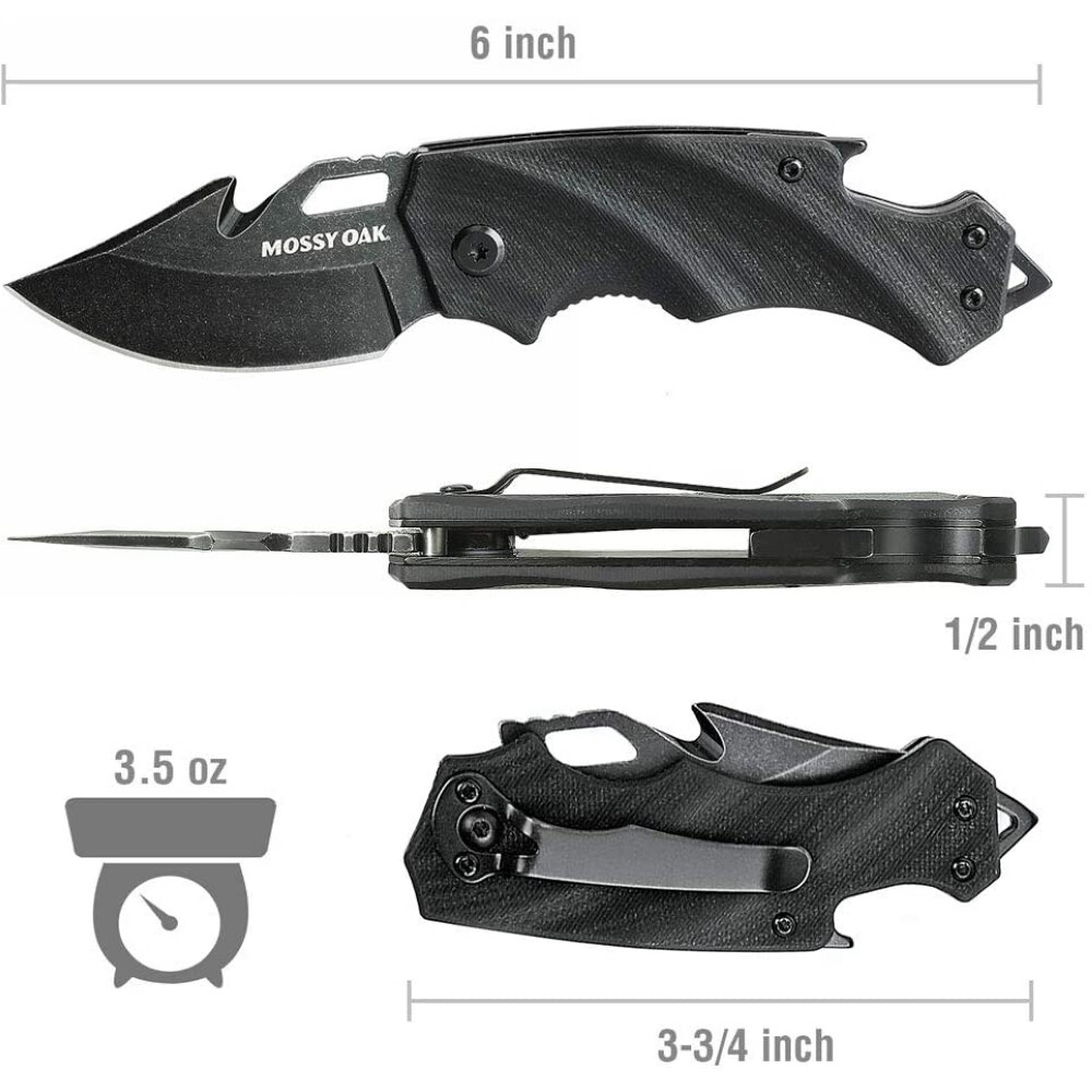 Mini Folding Pocket Knife 2.5”Blade Black G10 Handle EDC Multifunction Tool New