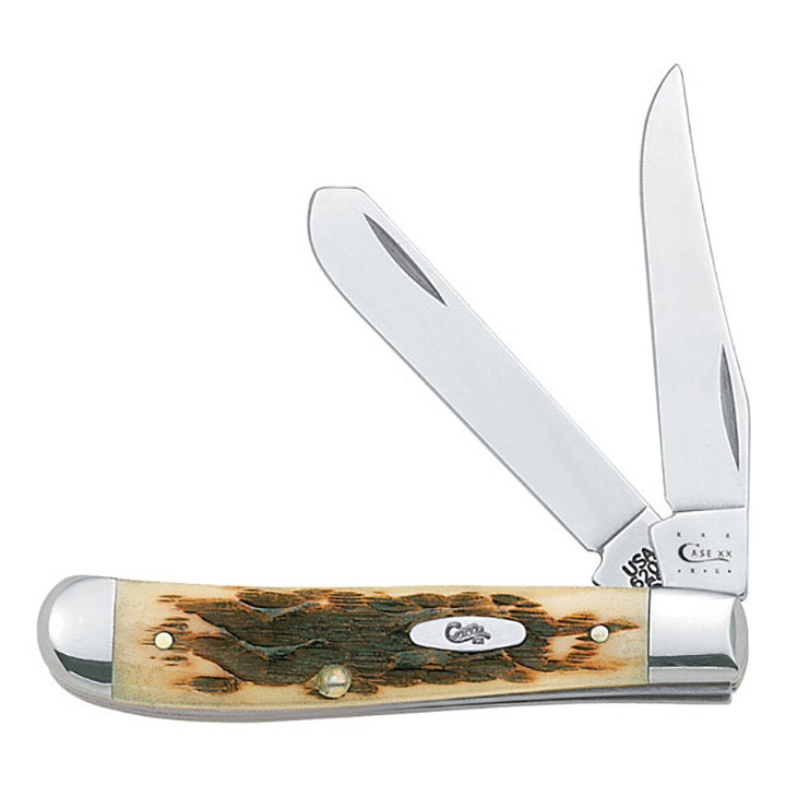 Case Mini Trapper Folding Pocket Knife Amber Bone Tru-Sharp Steel CASE013