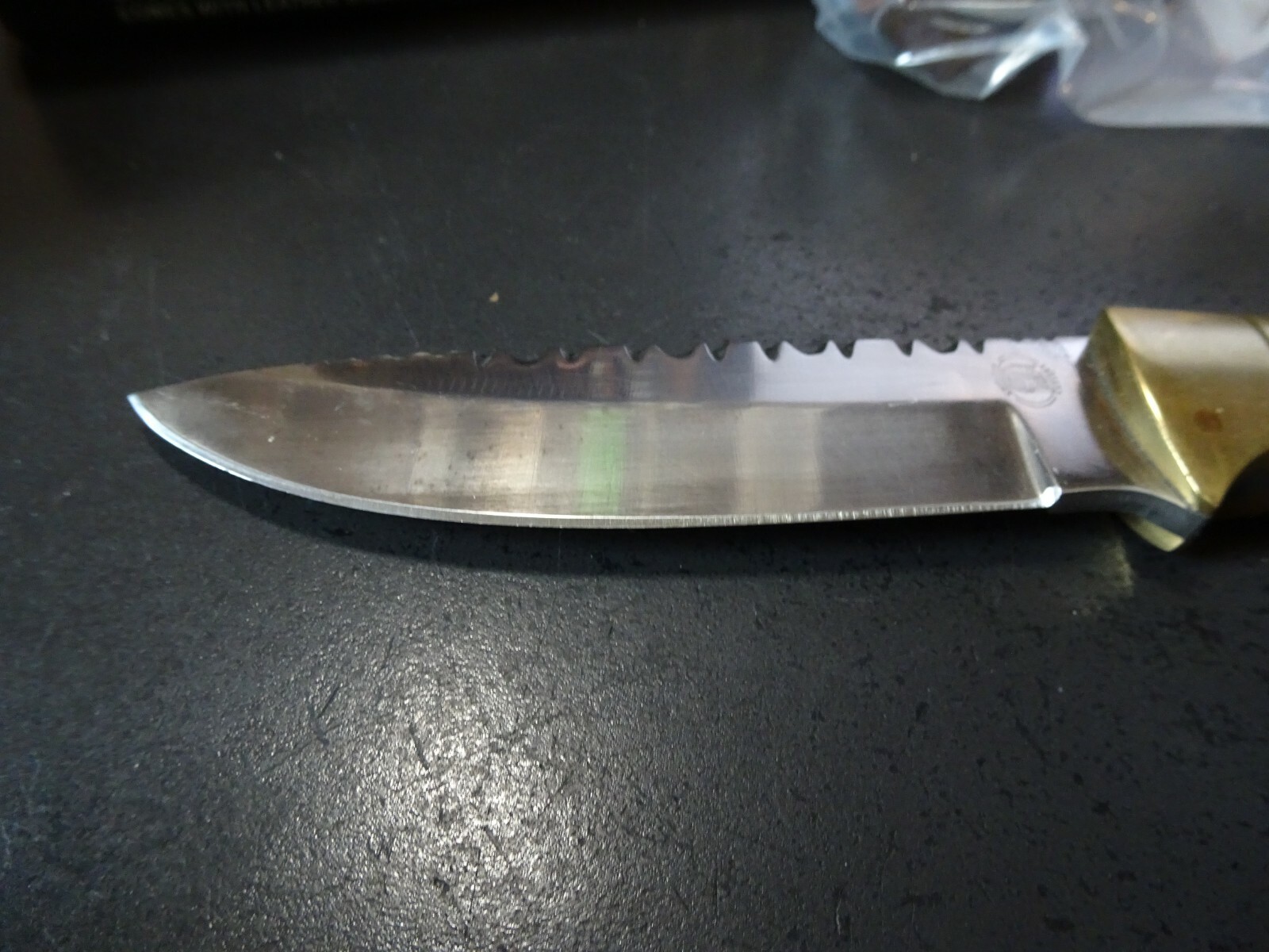 8 1/2″ CHIPAWAY FIXED BLADE KNIFE WITH SHEATH 440 GERMAN S.S. WOOD & BONE HANDLE