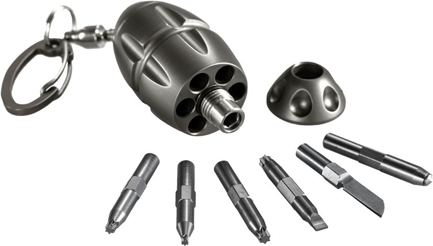 LionSTEEL EGGIE Keychain Tool Gray EG GY 2.0″ Gray Titanium Accessory