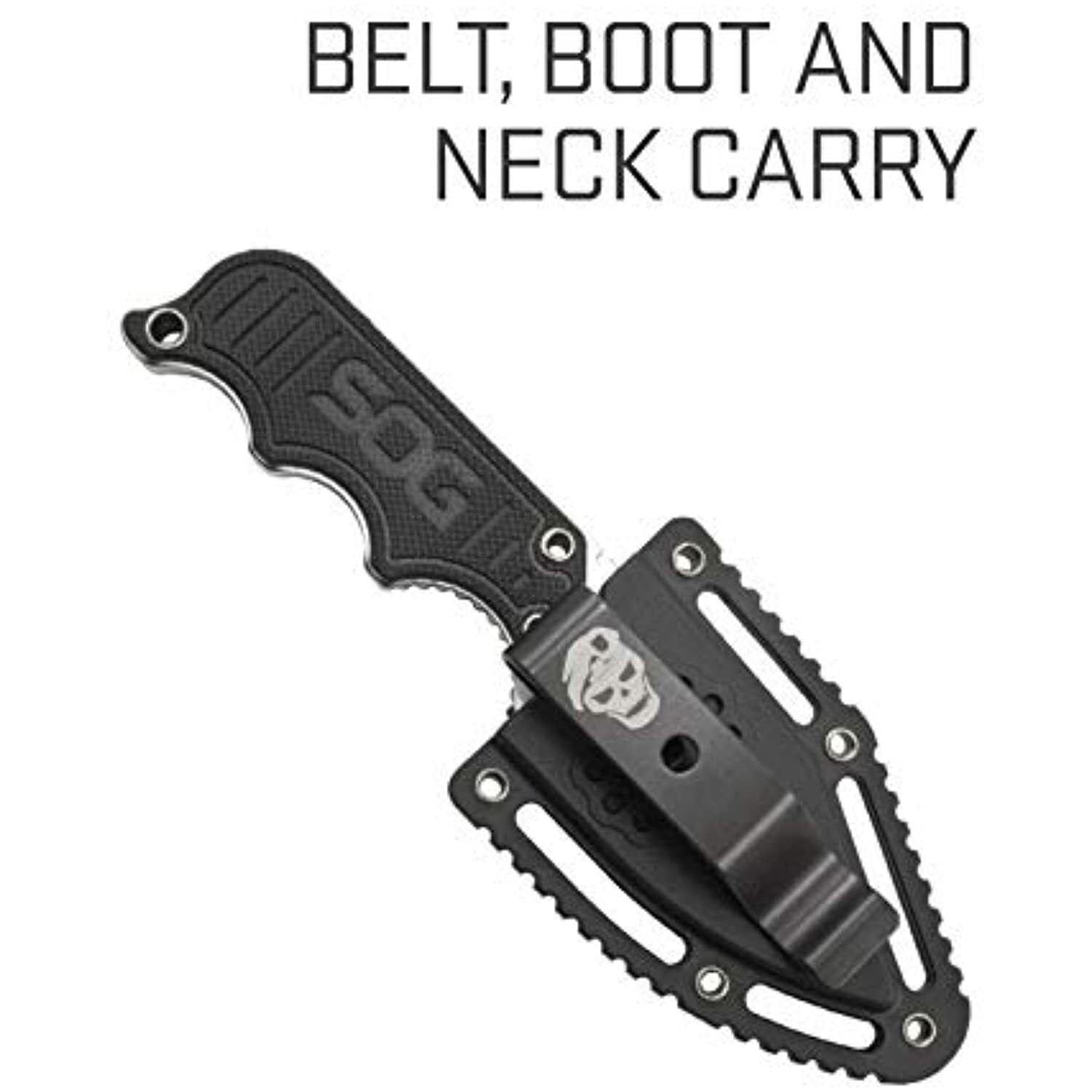 SOG Instinct Mini Small Fixed Blade Knife- 1.9 Inch Full Tang Adjustable Clip