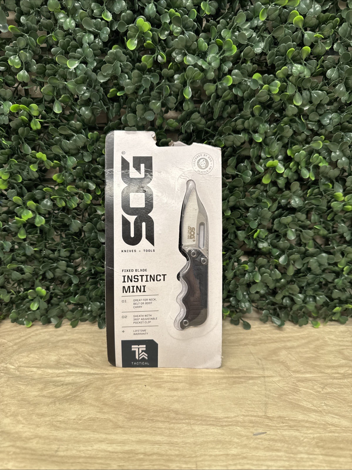 SOG Instinct Mini Small Fixed Blade Knife- 1.9 Inch Full Tang Adjustable Clip