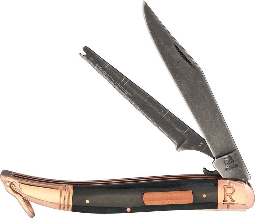 Rough Rider Copper Bolster Black Bone Handle Folding Blade Knife- KB286 / RR1597