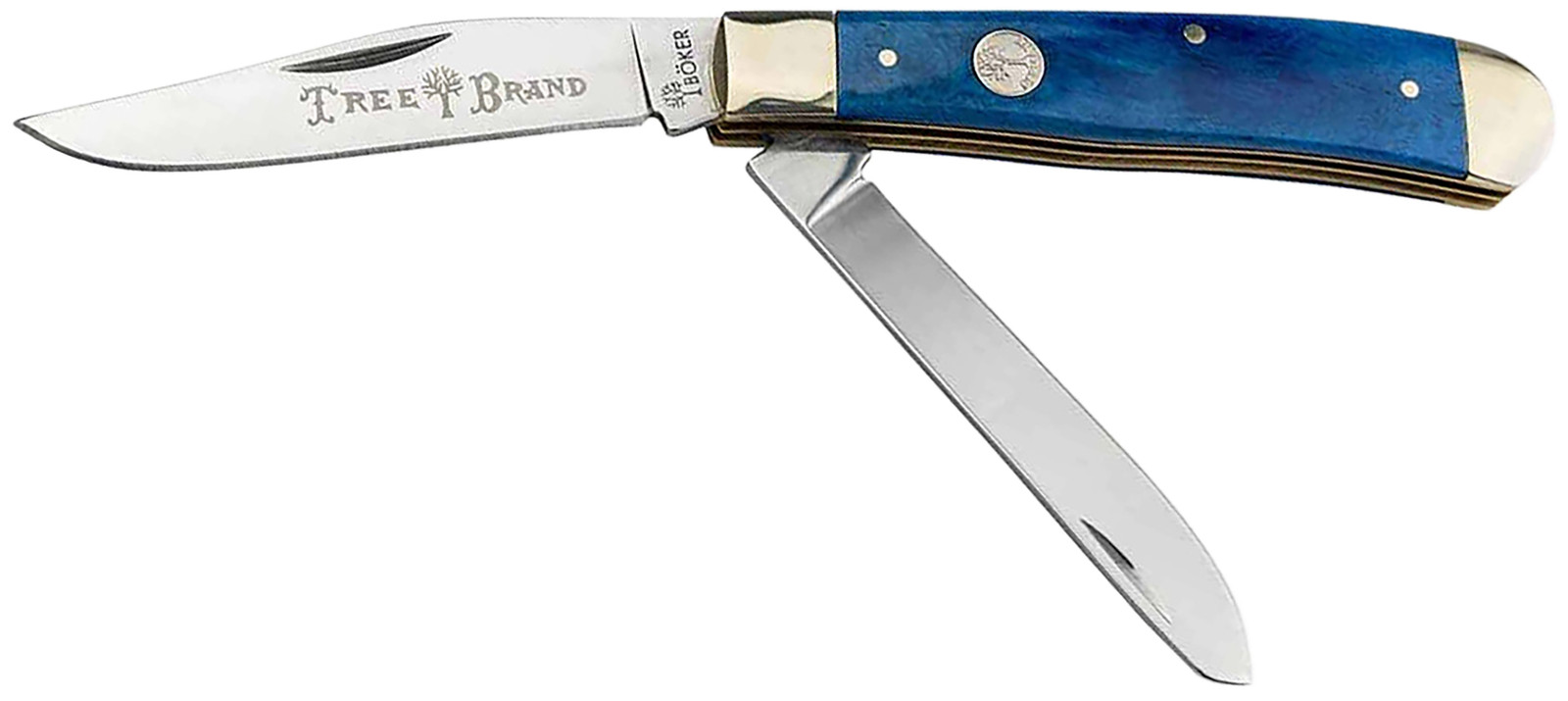 Boker 110828 Trapper 2.0 Clip Point/Spey Plain D2 Steel Blade Blue Jigged Bone